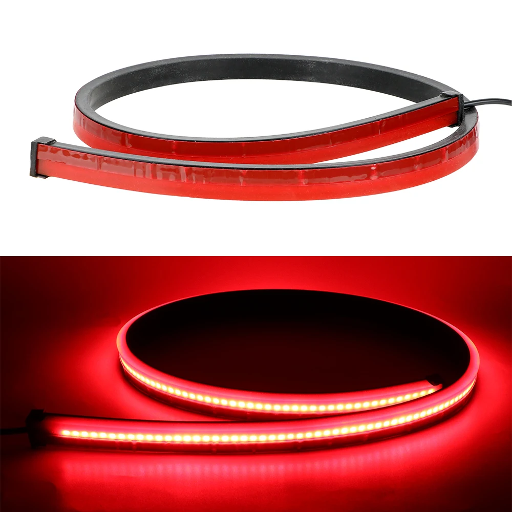 LEEPEE Safety Driving Lamp Warning Signal Light Car-styling 90cm LED Flexible Strip High Mount Brake Stop Lamp Car Brake Light