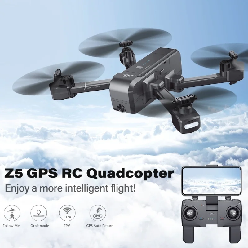 Складной GPS WIFI FPV Радиоуправляемый Дрон Z5 вертолет 600 м Интеллектуальный следуй за