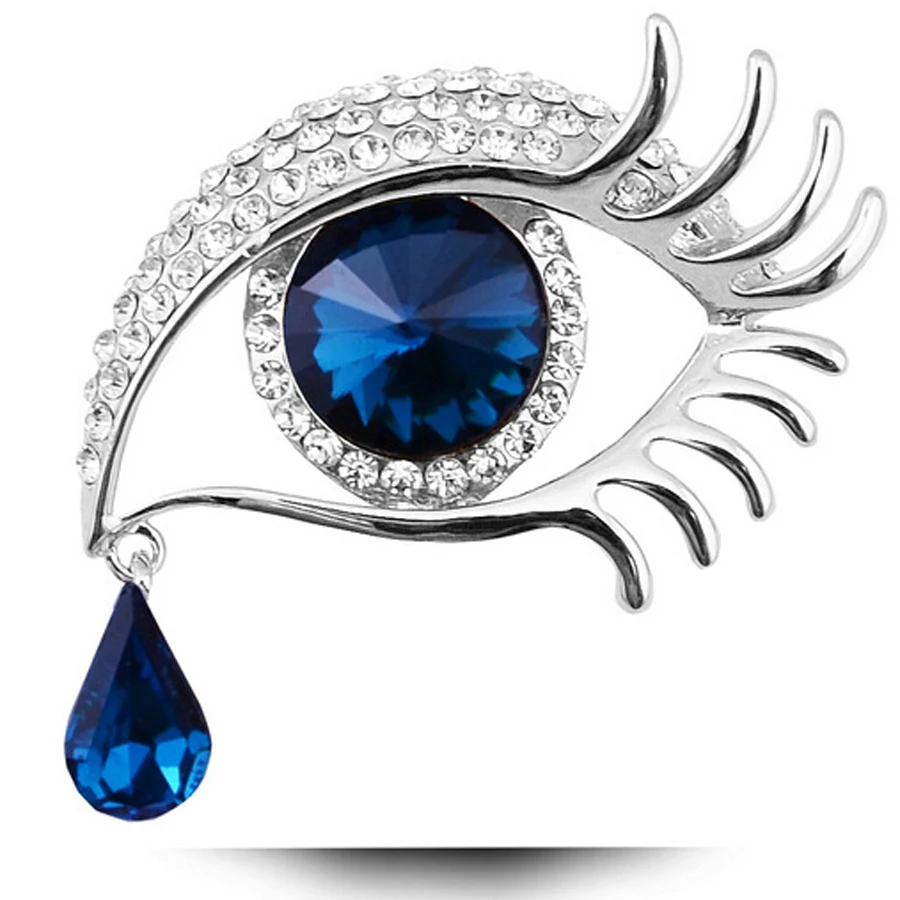 Charming Crystal Scarf Collar Pins Brooch Rhinestone Evil Eye Brooches Pin Jewelry For Women Accessories XZ057 |