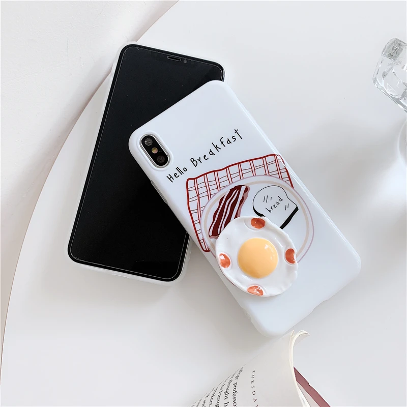 Забавный чехол для телефона с завтраком iphone 6 6s 7 8 plus милые силиконовые чехлы 3D