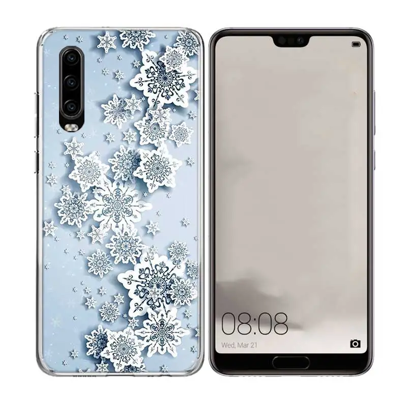 B016-10 Роскошный чехол для телефона с зимними снежными цветами для huawei P30 P20 P10 lite Plus mate 20X20 10 Pro P Smart+ Nova 4 - Цвет: B016-10