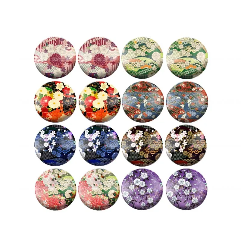 

ZEROUP 16pcs Round Glass Cabochon New Adornment Picture Mixed Pattern Fit Base Earring Setting for Jewelry Flatback BCH-293
