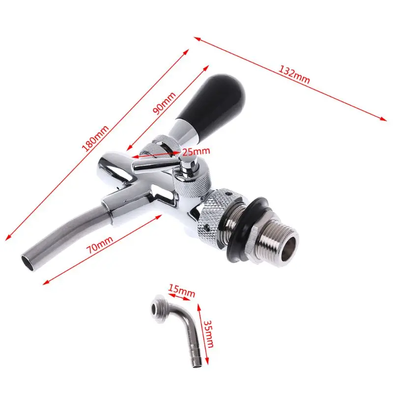 

Adjustable Beer Tap Homebrew Faucet Bar Accessories With Long Shank & Ball Lock