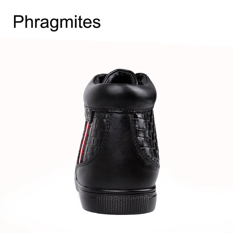 Phragmites/большие размеры; модные мужские кроссовки для взрослых и студентов; Botas Mujer; ботинки из тисненой кожи черного цвета; зимние ботинки на меху