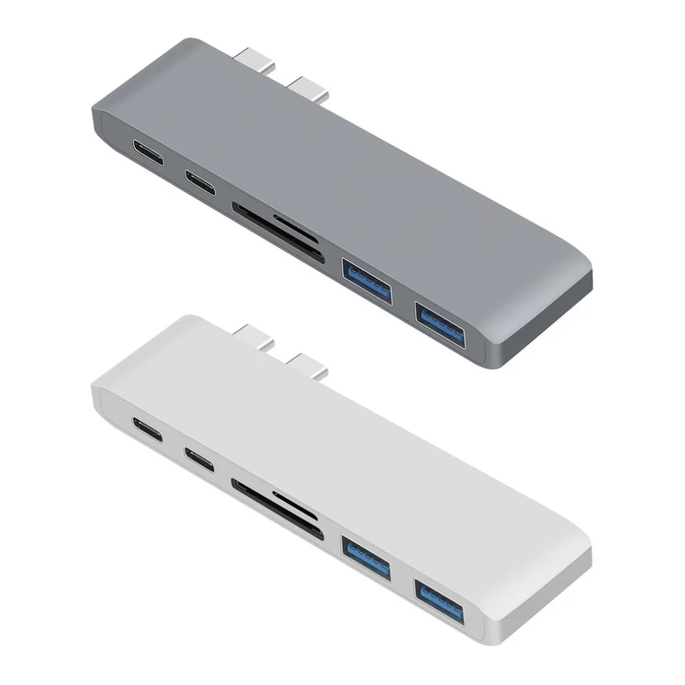 Onleny Dual type-C USB3.0 порты концентратор комбинированный кард-ридер PD Зарядка 4 к HD 6 в 1 конвертер адаптер для 1" 15" MacBook Pro