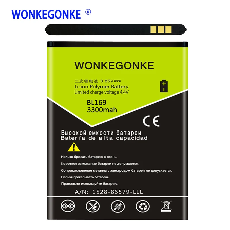 WONKEGONKE BL169 мобильный телефон аккумулятор для lenovo A789 P800 S560 | Мобильные телефоны и