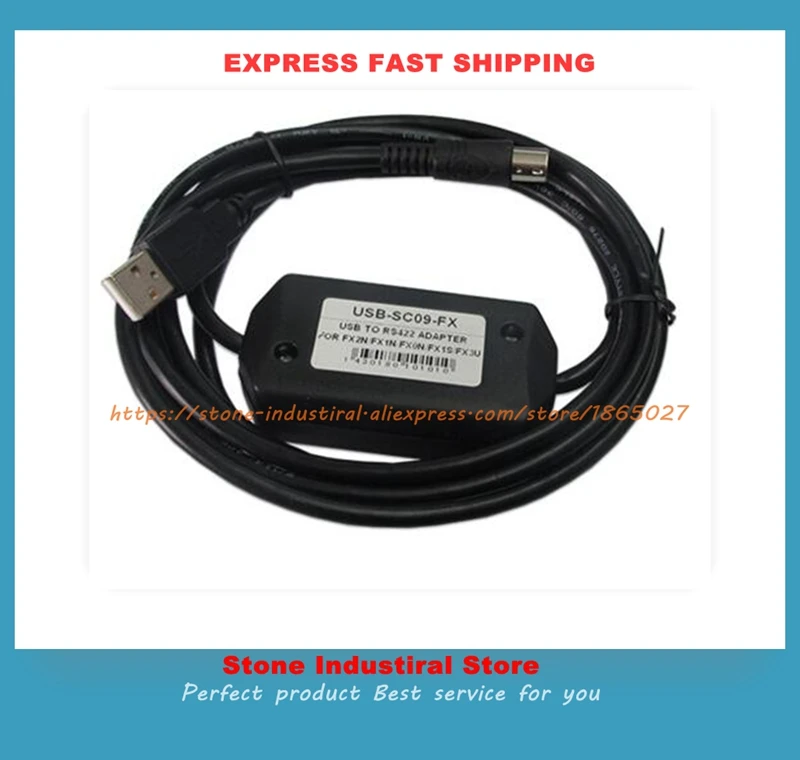 SC09 FX кабель для FX1N 2N 1S 3U серии PLC программирования USB загрузки Кабели к RS422 адаптер