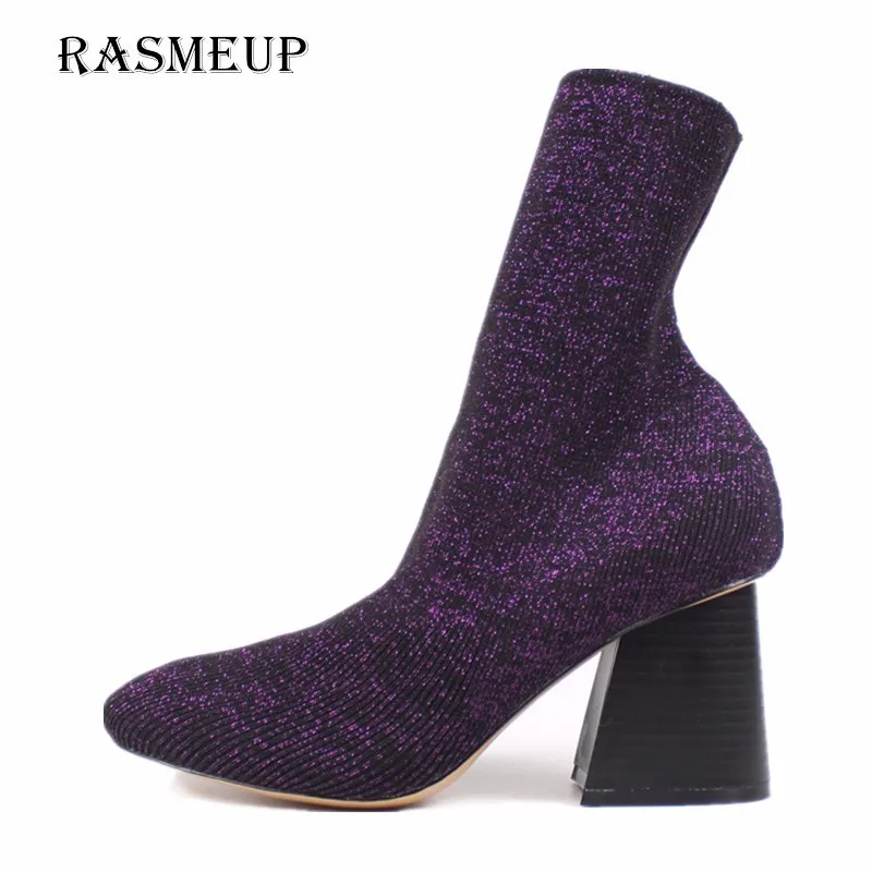 RASMEUP/женские вязаные эластичные сапоги-носки Новинка 2018 года модные женские