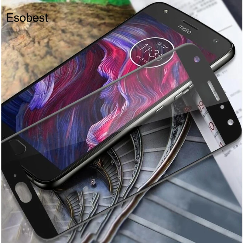 

Esobest 2pcs 2.5D Full coverage premium Glass film for Motorola Moto X4 tempered glass screen protector edge to edge protection