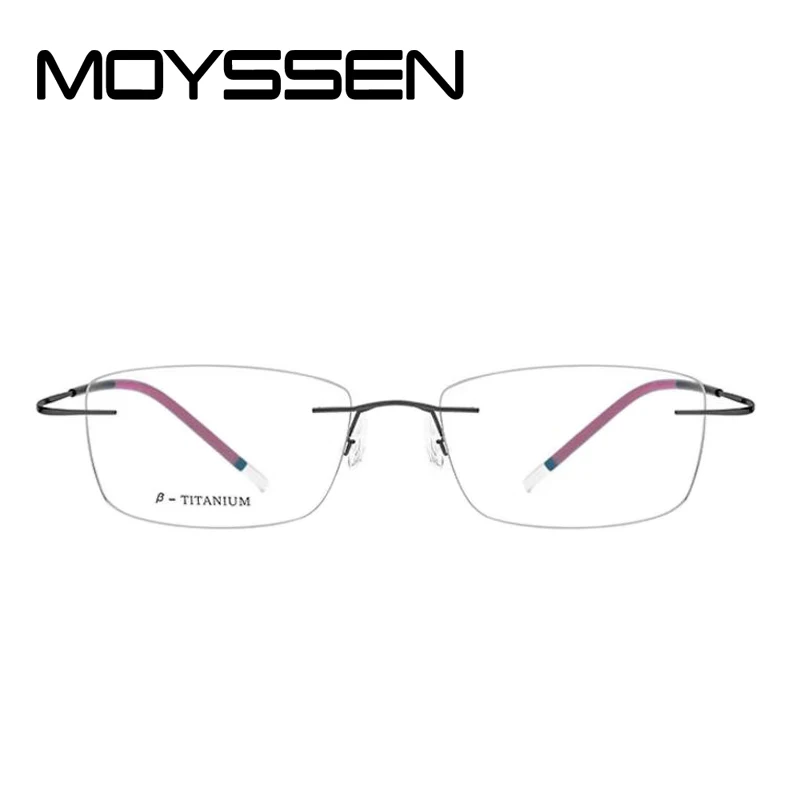 MOYSSEN Мужской Бизнес Стиль 100% B титановая безободковая оправа супер гибкие легкие