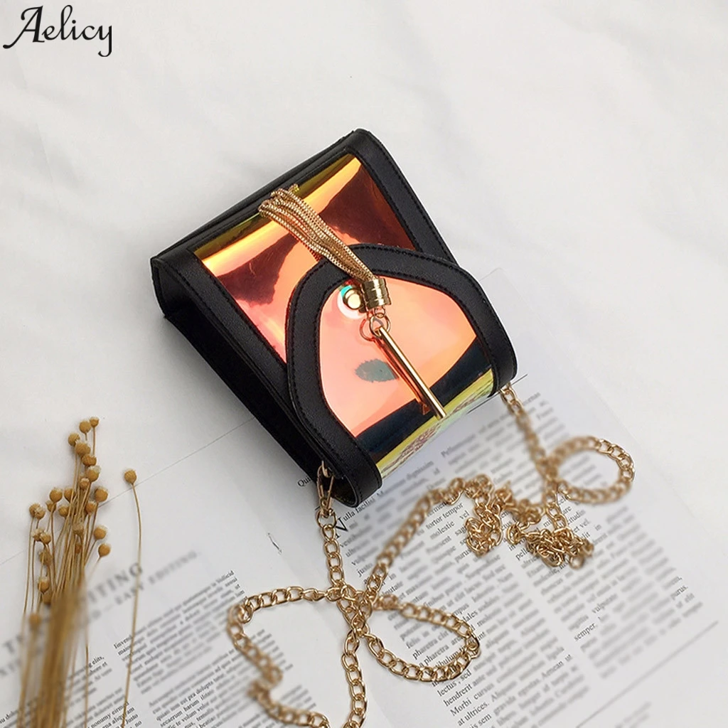 Aelicy прозрачные сумки для женщин женские повседневные цветные с кисточками и