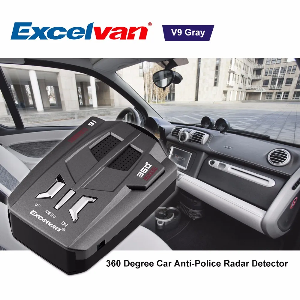 Excelvan V9 автомобиля Антирадары 360 градусов 16 диапазонов светодиодный Дисплей Россия/английское голосовое предупреждение Предупреждение анти Антирадары