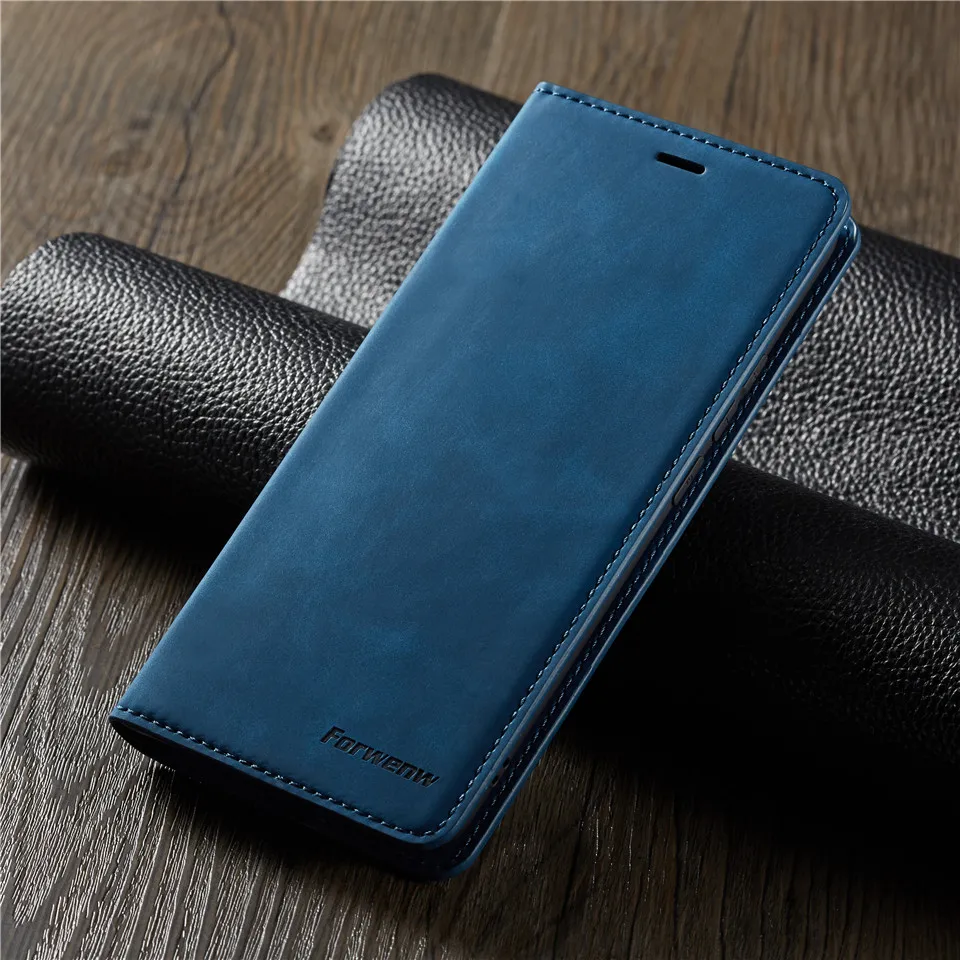 Blue Роскошный Магнитный кожаный флип-чехол для телефона huawei P Smart Funda держатель для карт кошелек 360 чехол Honor 10 Lite силикон - Цвет: Blue