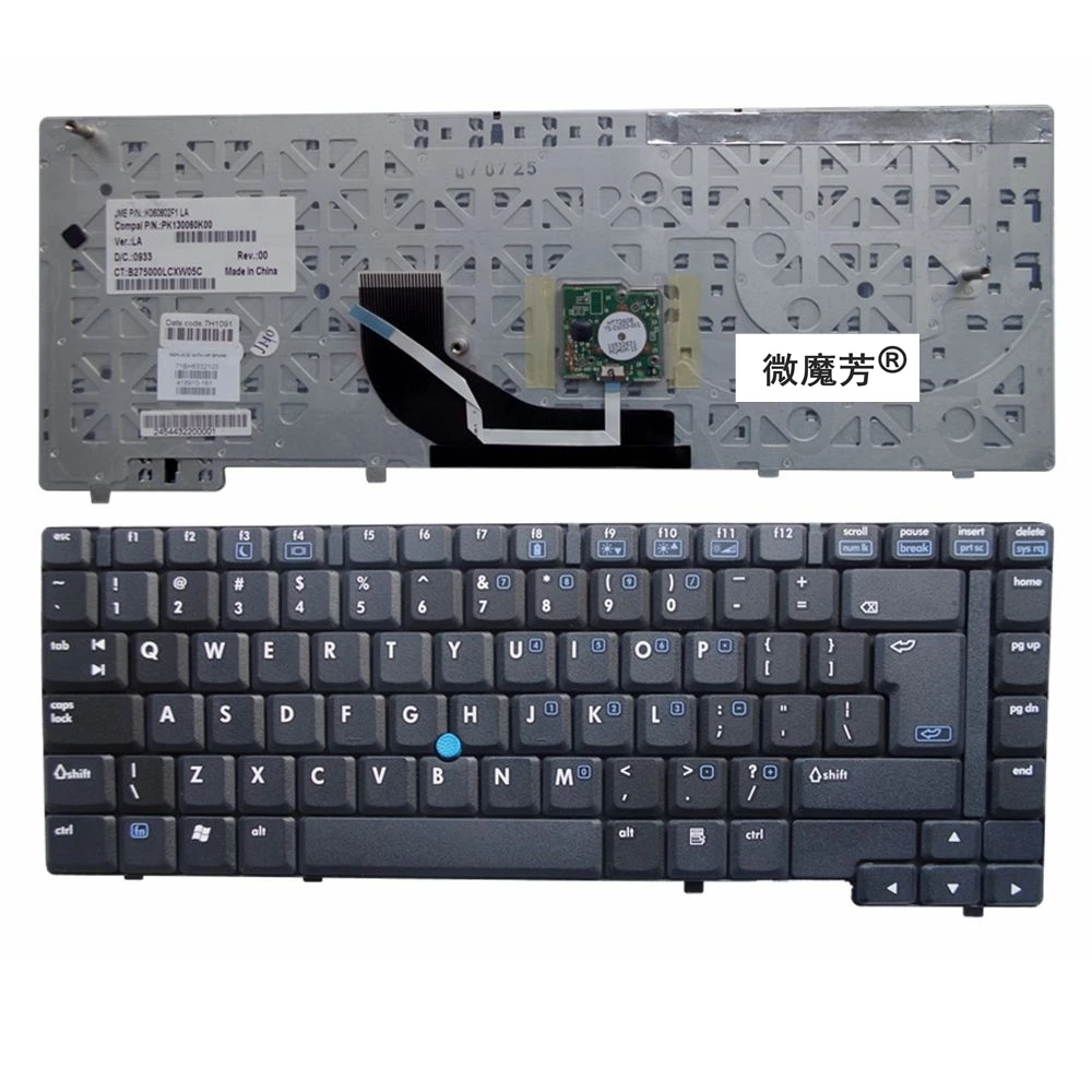 Новая английская клавиатура для ноутбука HP NC6400 6400 UI раскладка с точечной