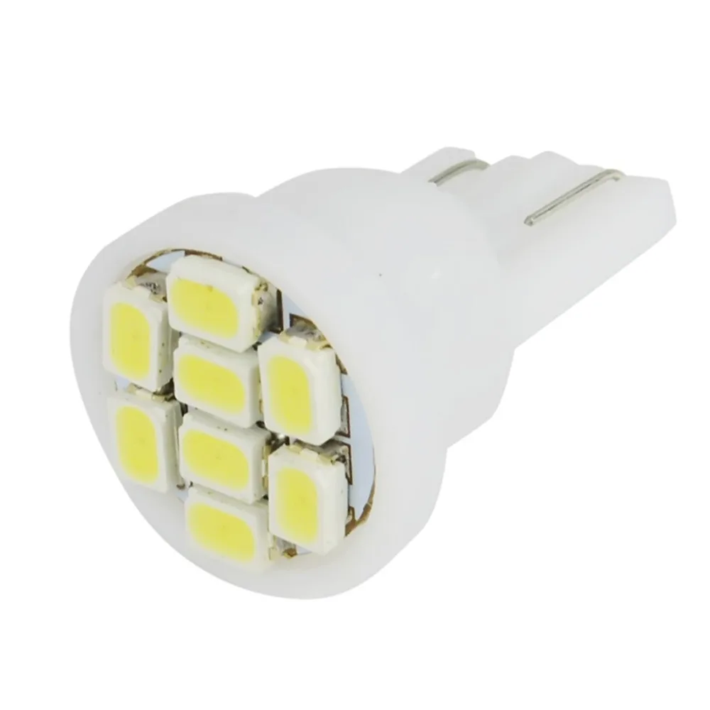 50 шт. t10 w5w белый-по умолчанию красный синий led 8 smd угловой светильник супер яркий