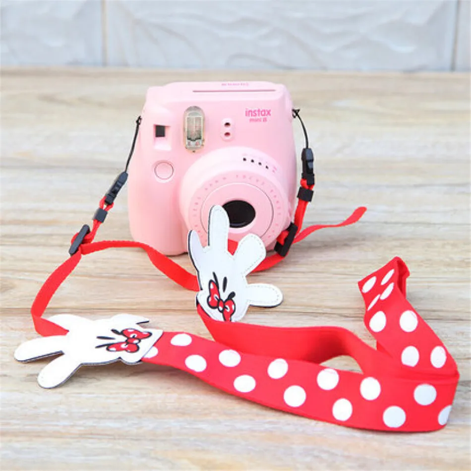 Ремешок для камеры Minnie совместимый с Fujifilm Fuji Instax Mini 9 8 + наплечный ремешок на шею