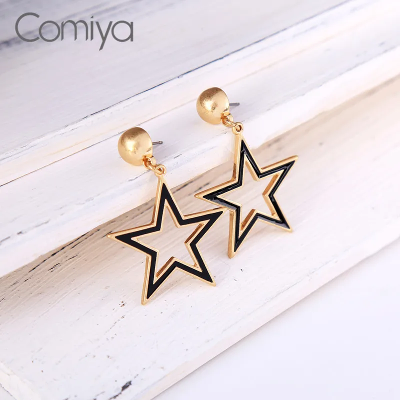 Comiya модные Длинные висячие серьги звезда шаблон цинковый сплав Orecchini Donna