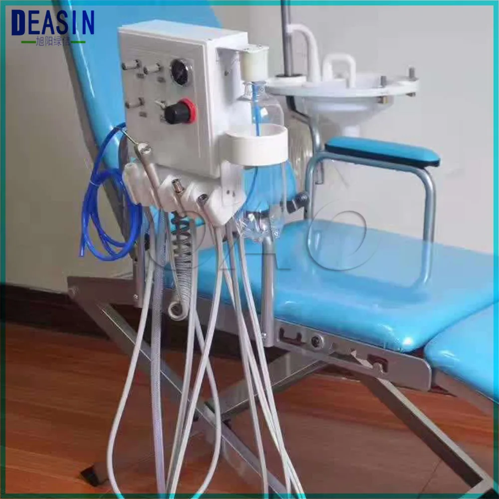 Dental Lab 3 way straw Wall Type Hanging Portable Weak suction two Turbine Unit need work Air Compressor
