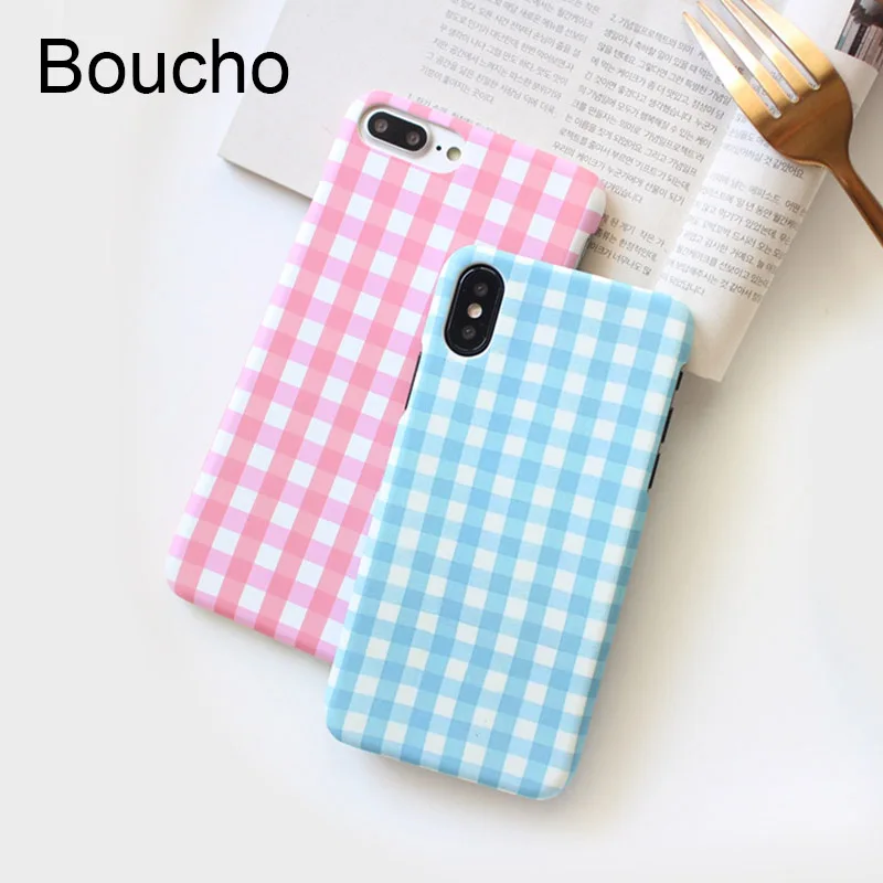 Boucho модный твердый матовый пластик чехлы для телефонов iphone X 6 6s 7 8 plus чехол синий