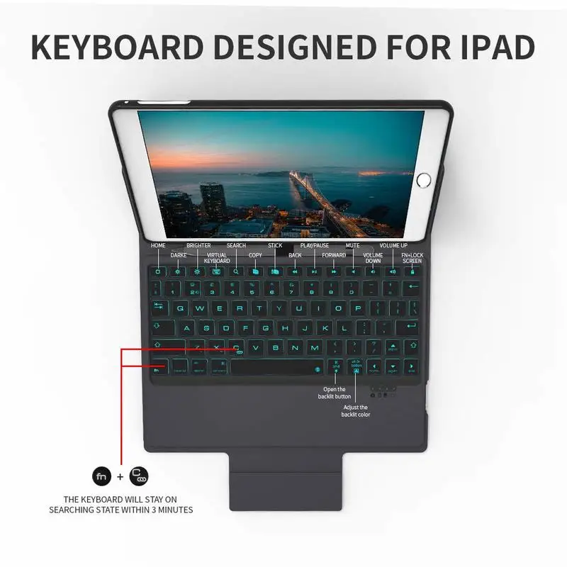 Чехол для клавиатуры с подсветкой Ipad Pro 9 7 Air 2 и 1 держатель карандашей чехол