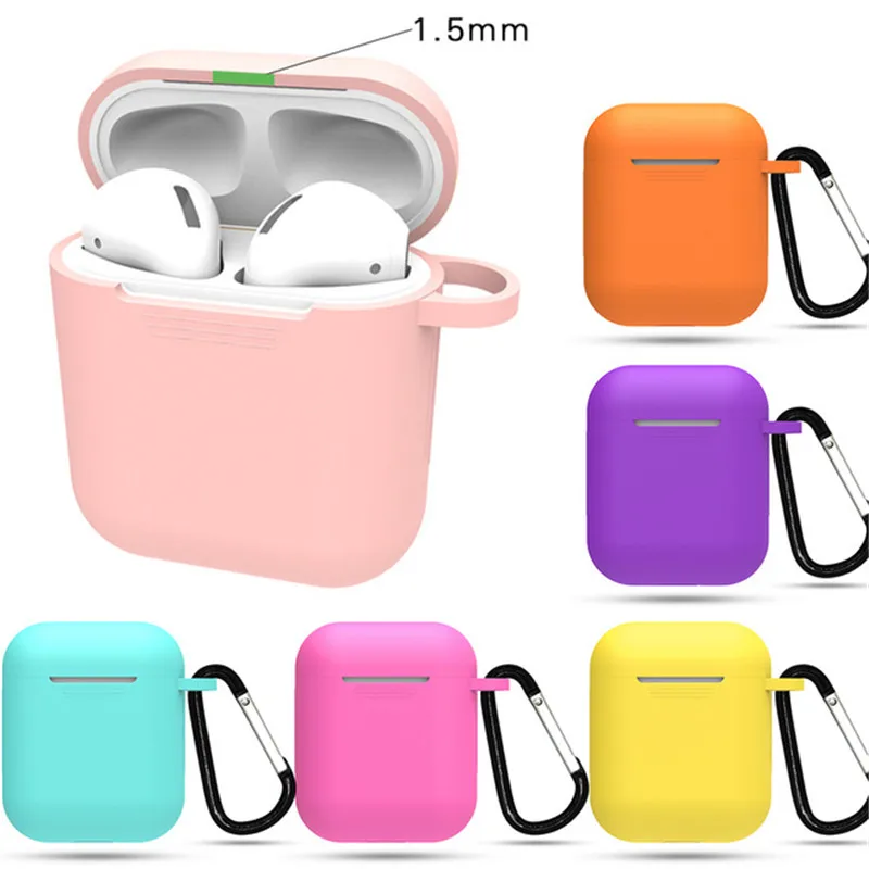 Силиконовый ТПУ чехол для беспроводных наушников Bluetooth защитный Apple Airpods i9S/i10/i10s/i10
