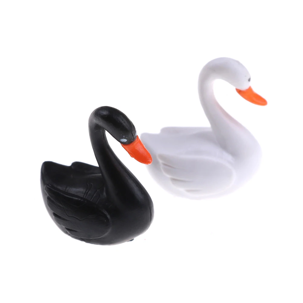 2 шт./лот Мини фигурки животных игрушки миниатюрная садовая фигурка журавль для