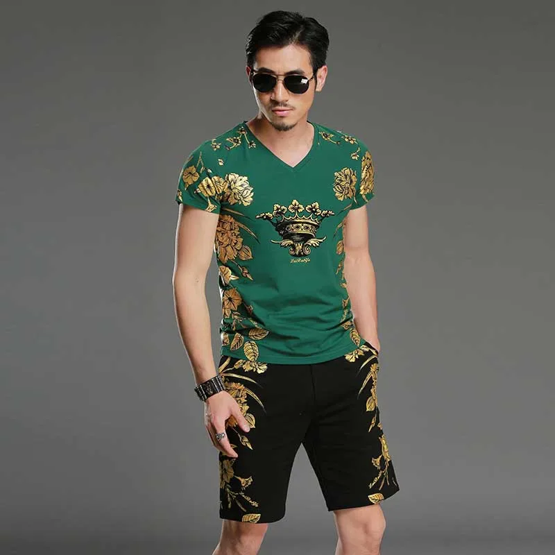 Летние Короткие комплекты футболка с шортами комплект из 2 предметов спортивный