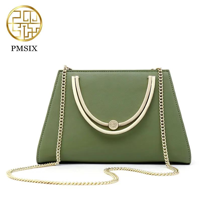 PMSIX New Simple Women Bag Chinese Style Art Fresh Crossbody Pure Color Female Handbags Green/Red/Light Pink P120049 | Багаж и сумки