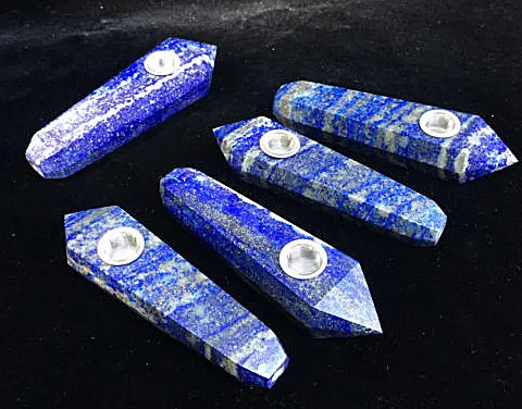 

10 Pcs Wholesale ! Natural Lapis Lazuli stone Quartz Crystal Smoking Pipe
