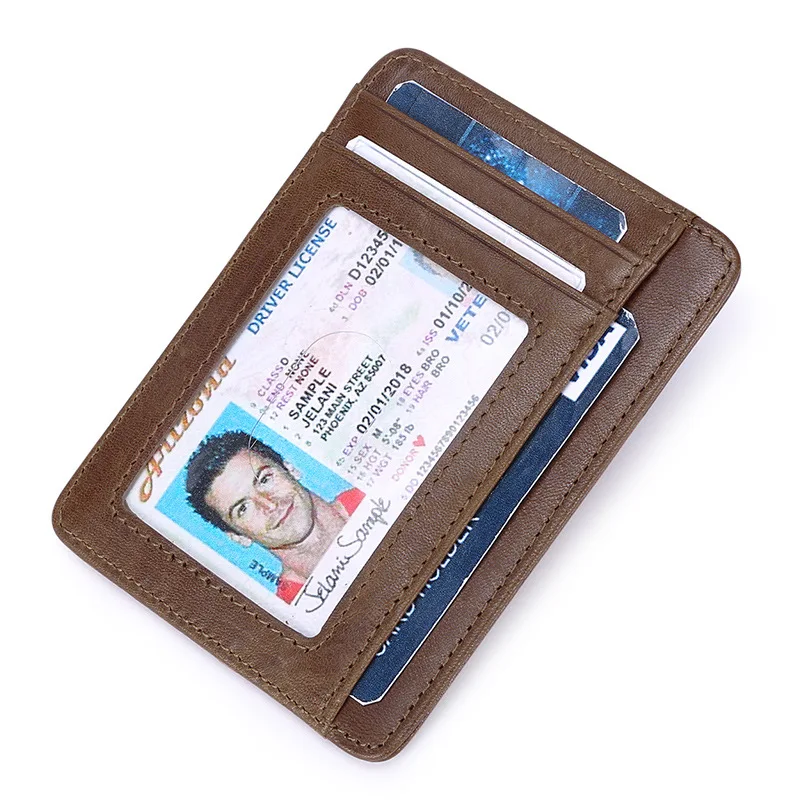 2019 новый кожаный бумажник для визиток Держатель 100% кожа Удобная ID сумка