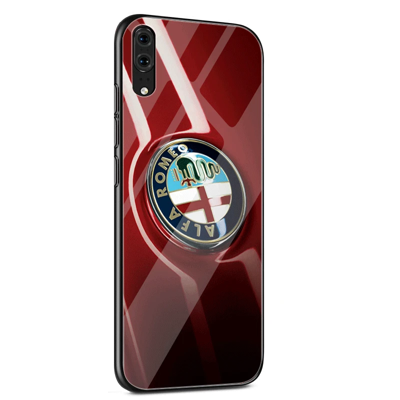 Стеклянный мобильный чехол для телефона huawei P30 P10 P20 7A Y6 Y9P Smart mate 20 Honor 9 10 8X Lite Pro Cover Alfa Romeo Logo - Цвет: G2