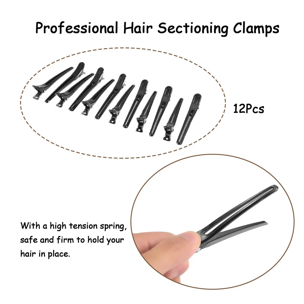 12 шт. профессиональные пластиковые зажимы для волос|hair grip clips|clips hairdressingblack hair grips |