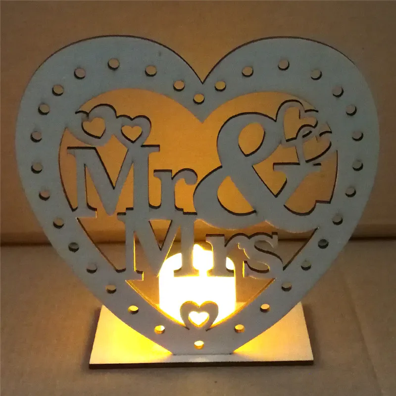 Романтическая деревянная форма сердца с I Love You спасибо Mr& Mrs домашний декор ремесла Свадебная вечеринка декоративные аксессуары
