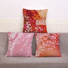 Декоративные романтичные наволочки Сакура для дивана, плюшевая наволочка для диванной подушки, красочная наволочка с розовыми цветами и растениями, домашняя наволочка