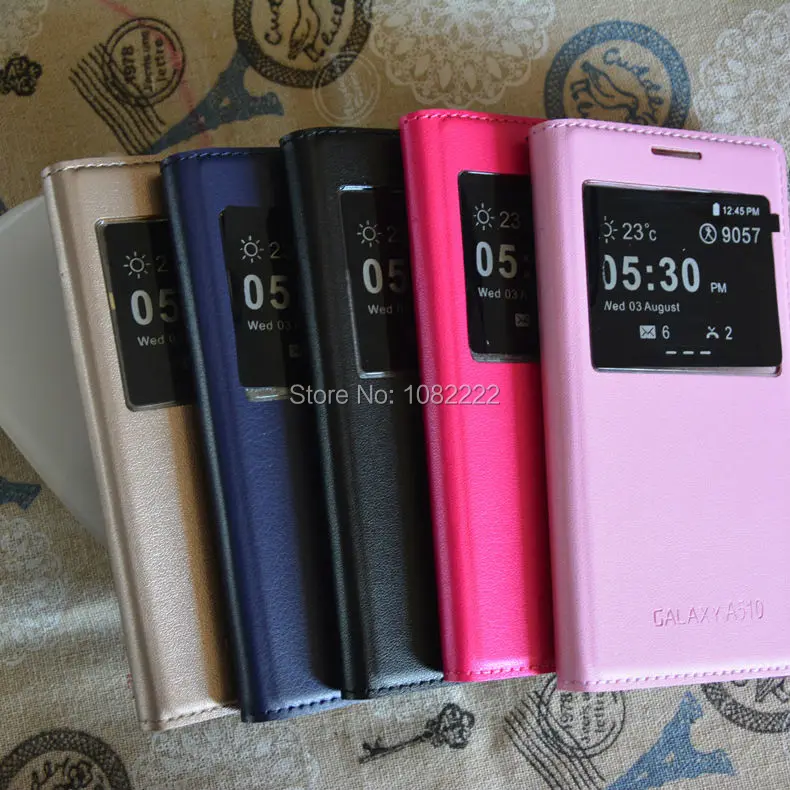 30 шт./лот новый флип чехол из искусственной кожи с окошком для Samsung Galaxy A3 A320 2017/A5 A520
