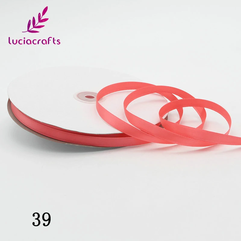 39 Salmon pink 100y 6 мм/10 мм однотонная Рождественская атласная лента DIY лук Ремесло Декор вечерние подарочная упаковка одежды Скрапбукинг материал 040007122 - Цвет: 39 Salmon pink