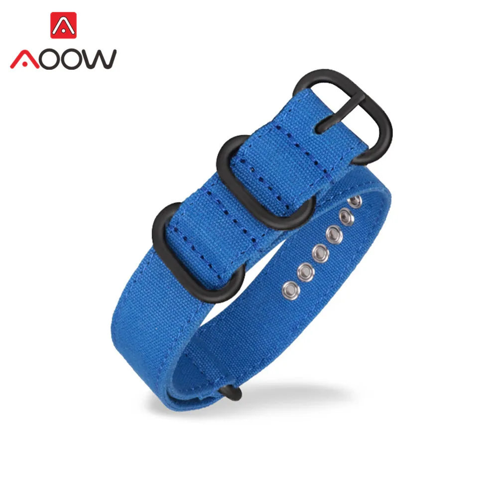 Blue black Zulu холщовый нейлоновый ремешок для часов 18 мм 20 мм 22 мм 24 мм 26 мм с кольцевой пряжкой Nato для мужчин спортивный устойчивое заменить мужчин t браслет ремешок для часов - Цвет ремешка: Blue black