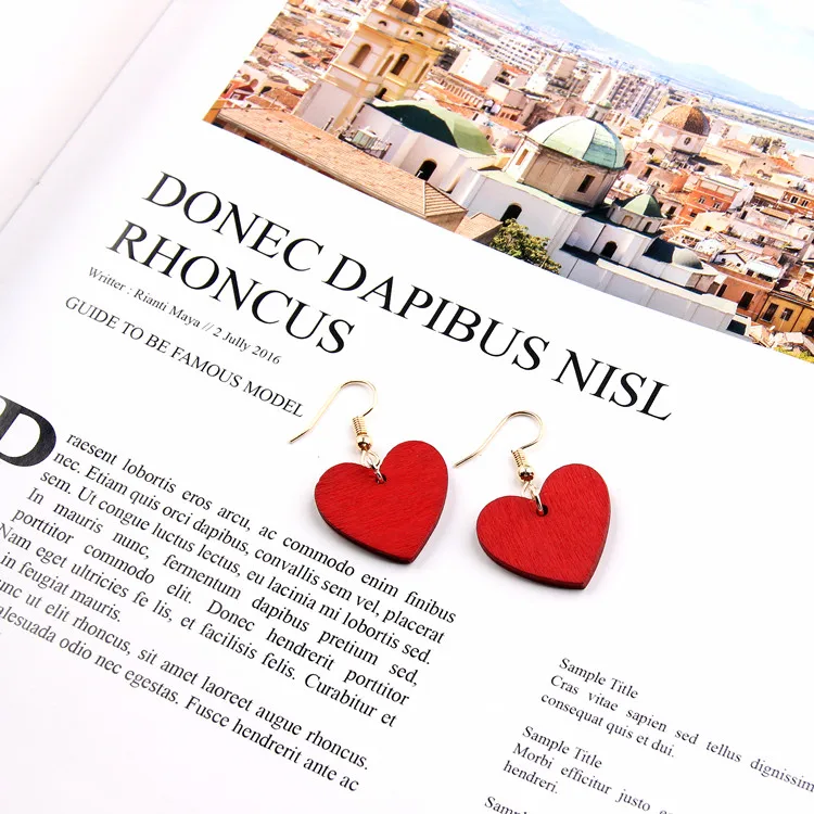 20 шт. деревянные геометрические подвески в виде сердца|Ювелирная фурнитура и