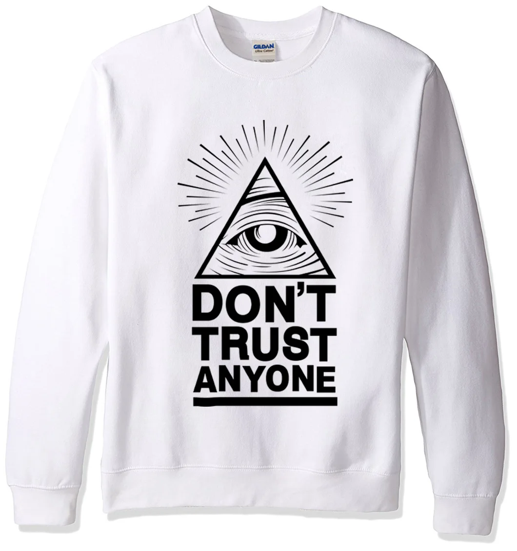 Толстовки с капюшоном, мужская Толстовка на весну и зиму, Dont Trust Anyone Illuminati All Seeing Eye printed, модная крутая Мужская спортивная одежда kpop