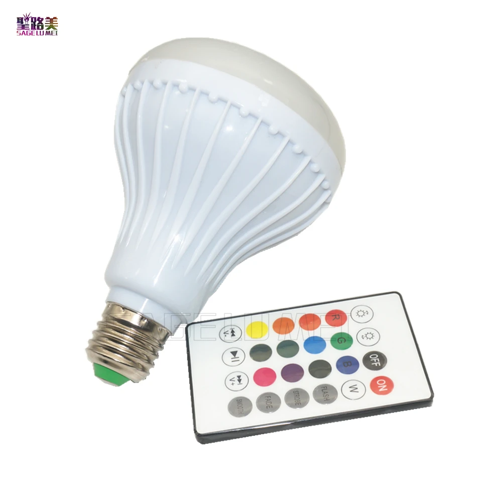 E27 светодиодный музыкальный лампочка Беспроводная bluetooth колонка лампа умная RGB RGBW