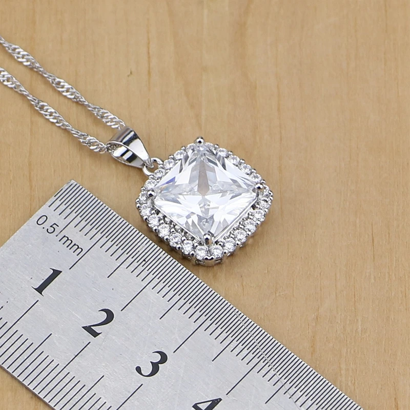 Ювелирные изделия из стерлингового серебра 925 пробы с белыми кристаллами в форме