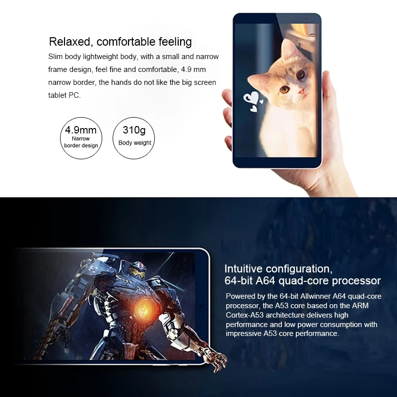 ONDA V80 планшет с 8 дюймовым дисплеем четырёхъядерным процессором озу 2 гб пзу 16 Android