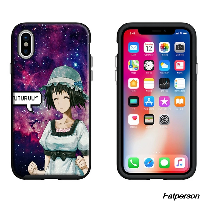Steins Gate черный мягкий силиконовый чехол для телефона из ТПУ Apple iPhone X10 8plus 7 7plus 6 6splus 5