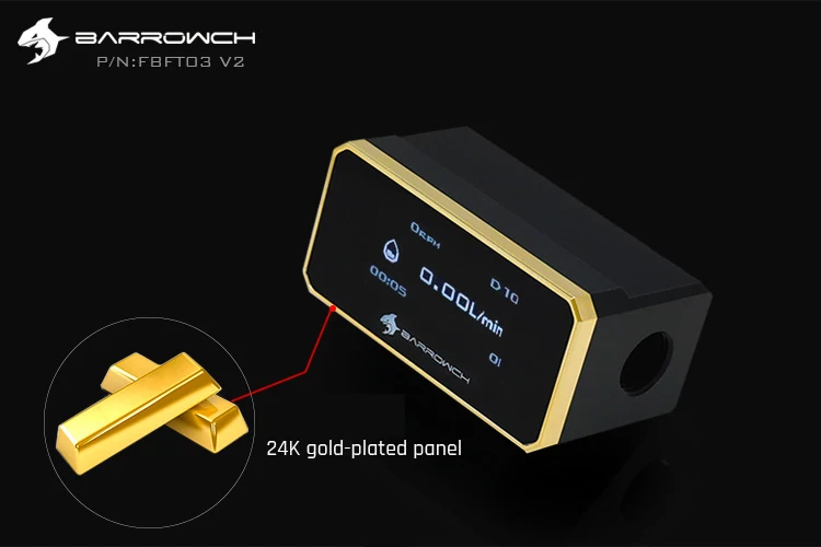 Barrowch FBFT03-V2 цифровой дисплей OLED ротор расходомеры несколько цветов алюминиевый сплав панель+ POM тело в режиме реального времени обнаружения
