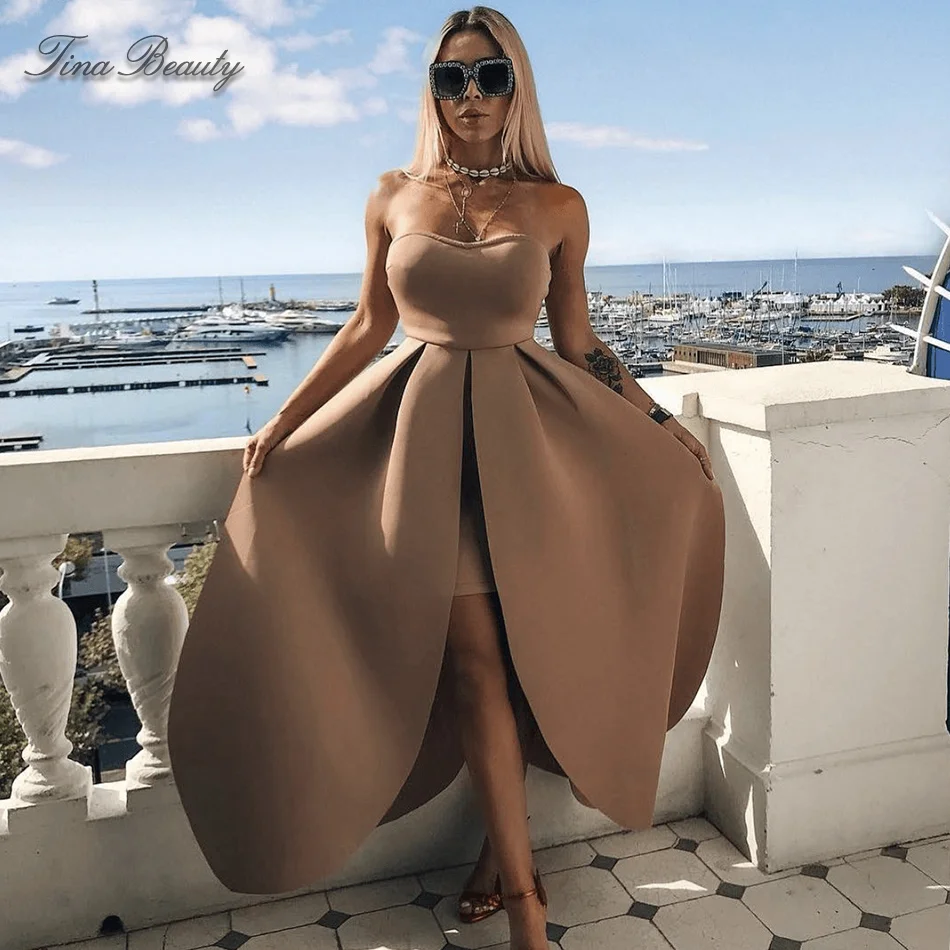 Женское плиссированное платье бюстье Tina Beauty вечерние цветное вечернее без