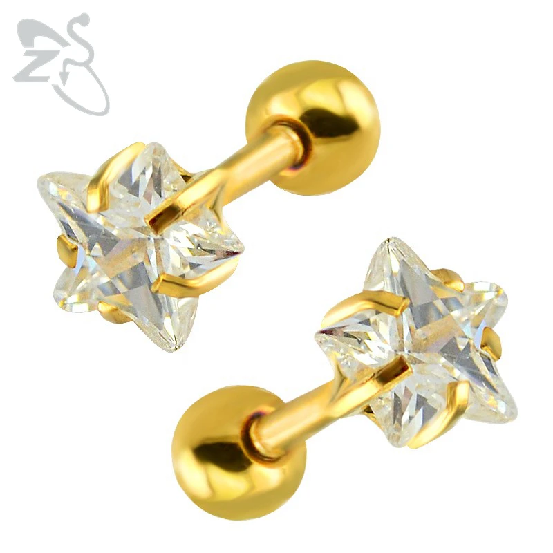 Серьги пусеты в форме звезд 3 5 мм золотого серебряного цвета|stud earrings|stud earrings for