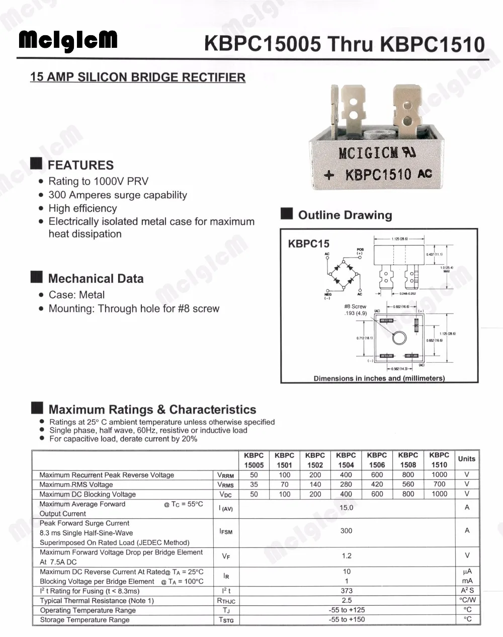 MCIGICM 15A 1000 В диодный мостовой выпрямитель kbpc1510|bridge rectifier|diode bridge rectifierdiode |