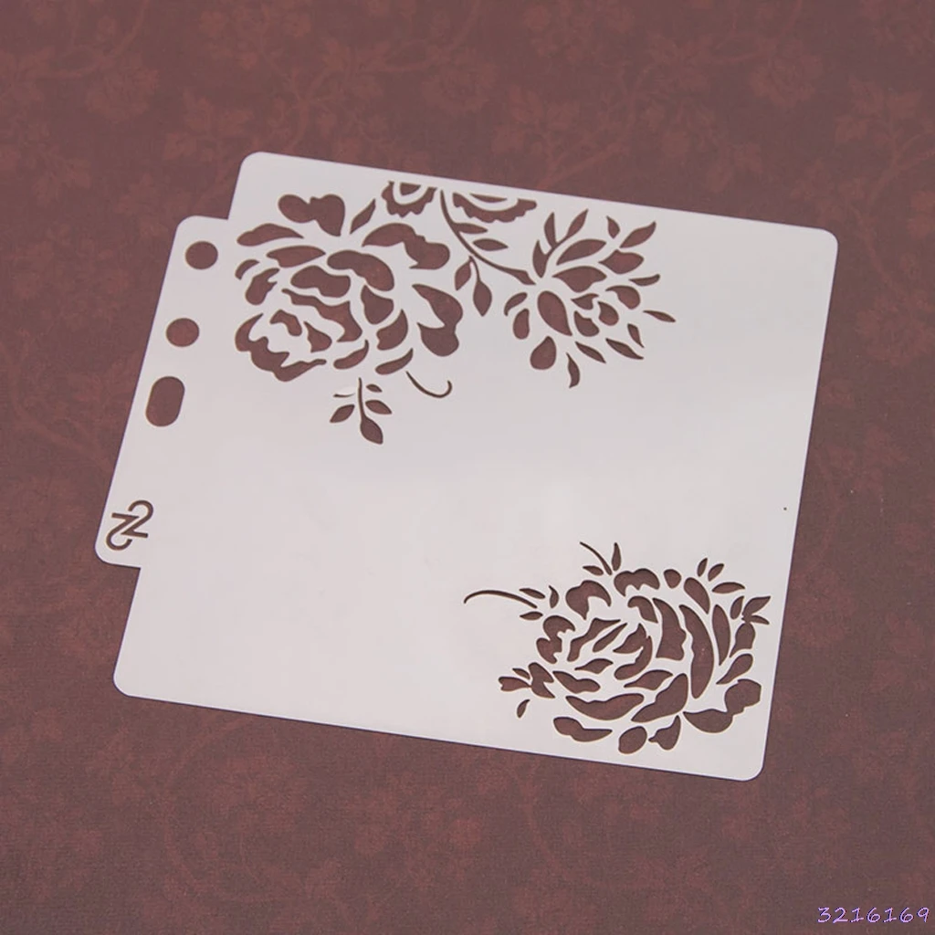 Пион трафареты шаблон живопись Скрапбукинг тиснение штамповка альбом ремесла |