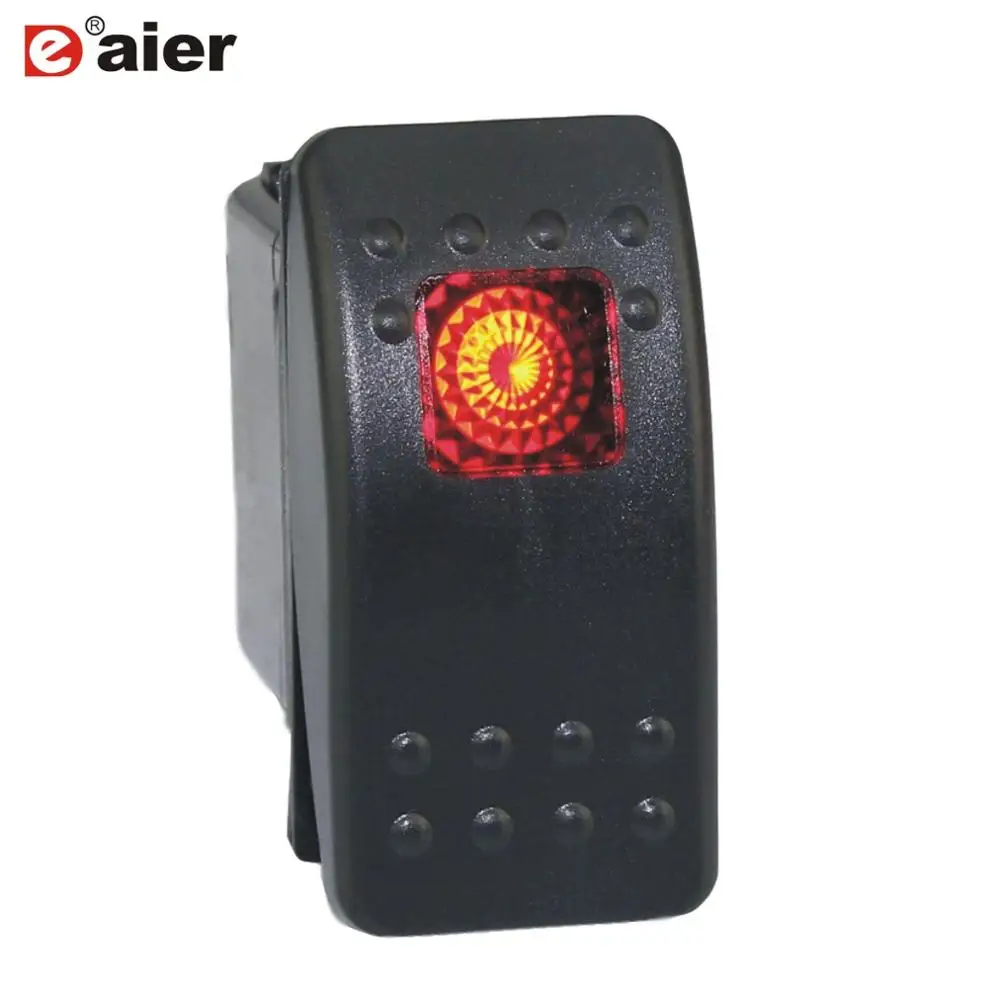Red 1 шт. 20A 12VDC SPST 3Pin ON OFF Водонепроницаемый морской выключатель рокер один светодиодный тумблер светодиодный индикатор переключателя автомобиля лодки - Цвет: Red