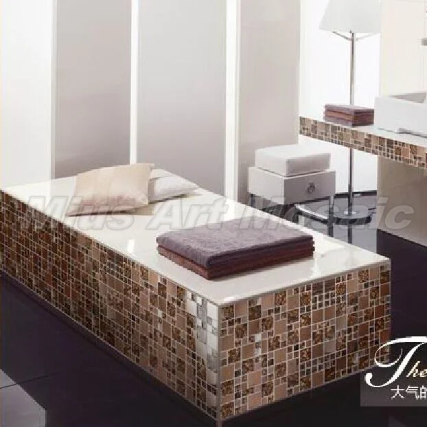 Золотая фольга Смешанная металлическая мозаичная плитка для кухонного декора|tile